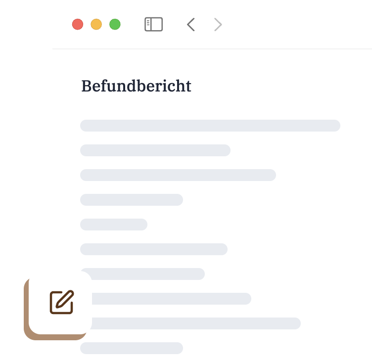 Befundbericht – Beispielansicht in Zentre