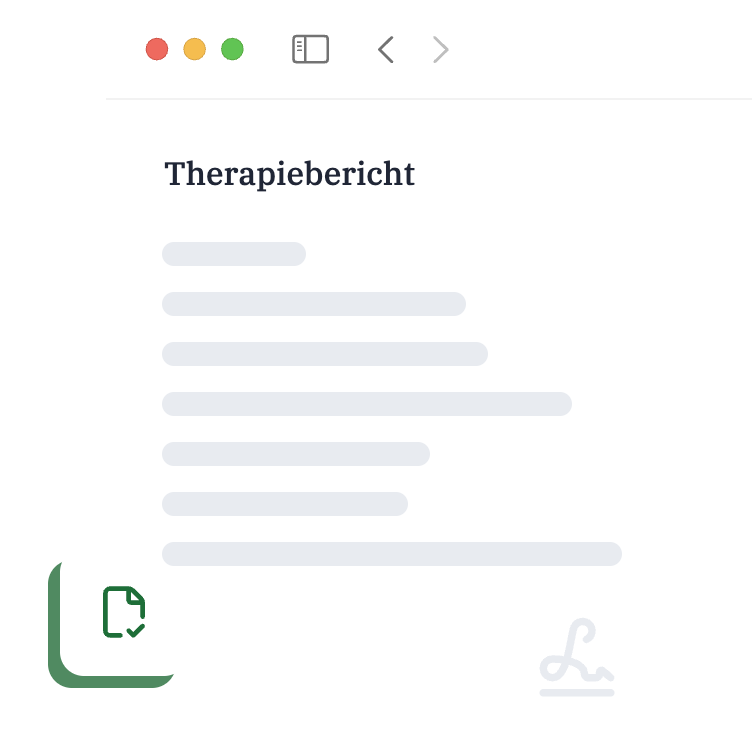 Therapiebericht – Beispielansicht in Zentre