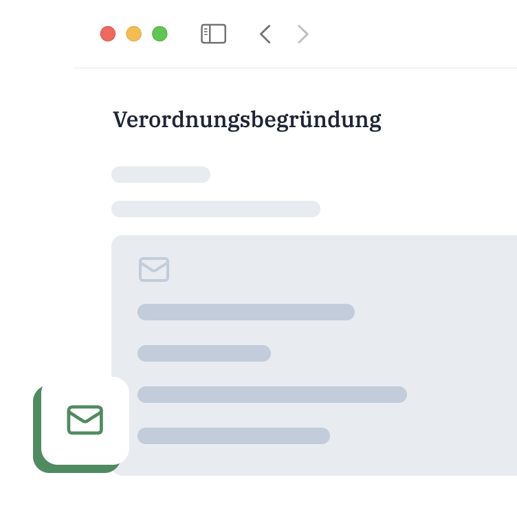 Verordnungsbegründung – Beispielansicht in Zentre